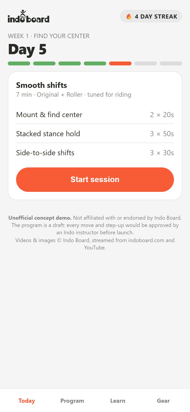 First ride to confident demo screen